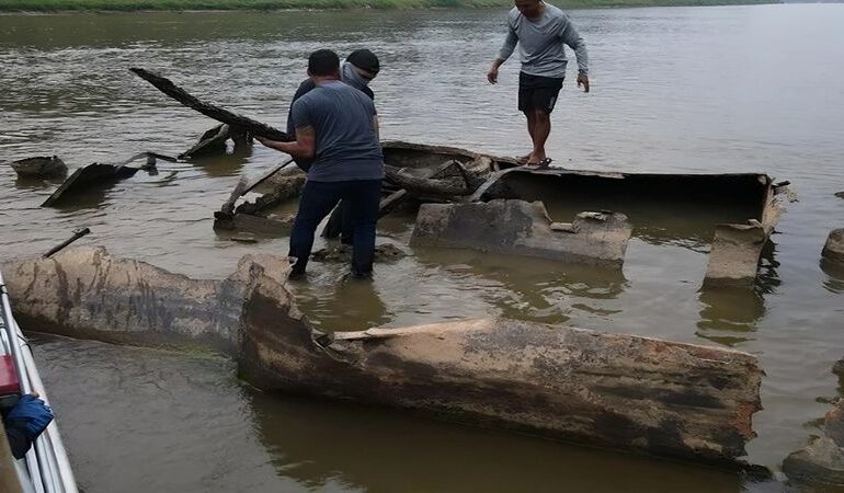 A seca no Amazonas Descobre Navio do Século 19