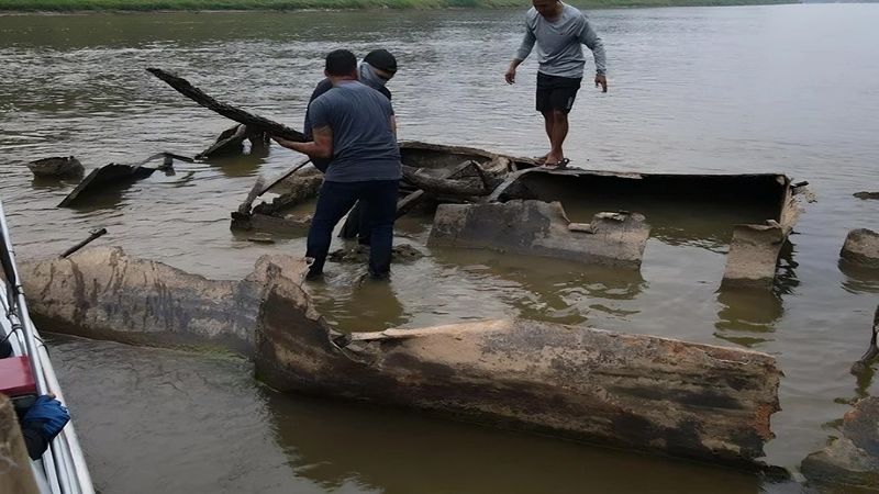 A seca no Amazonas Descobre Navio do Século 19