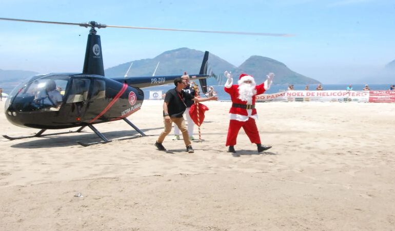 Papai Noel vai chegar de helicóptero em praia de Niterói