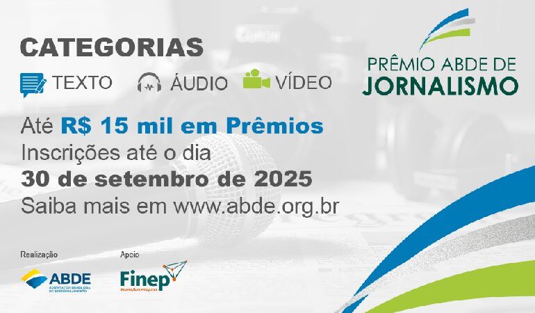 Prêmio ABDE de Jornalismo até dia 30